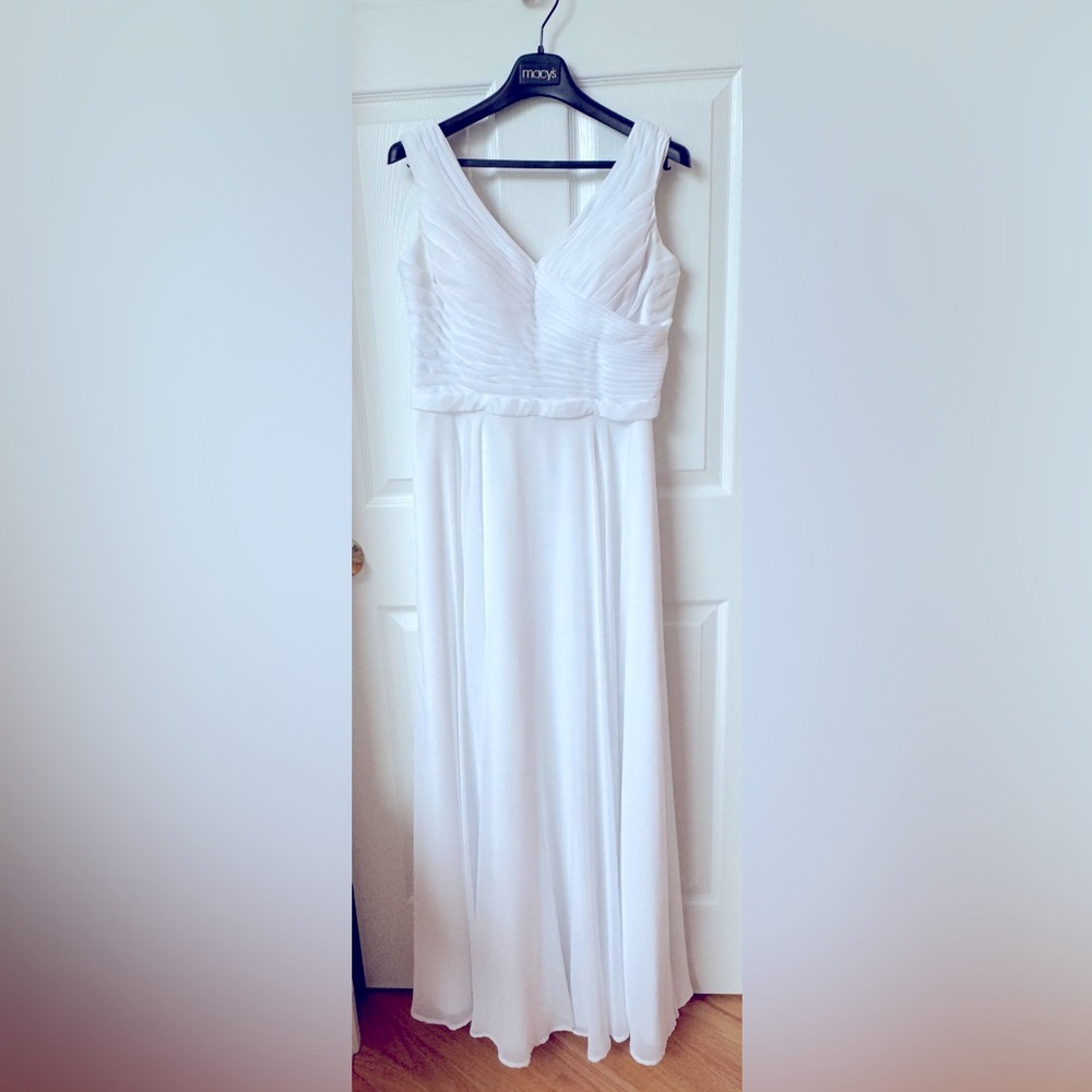Morilee's White Sleeveless V-Neck Wedding Gown